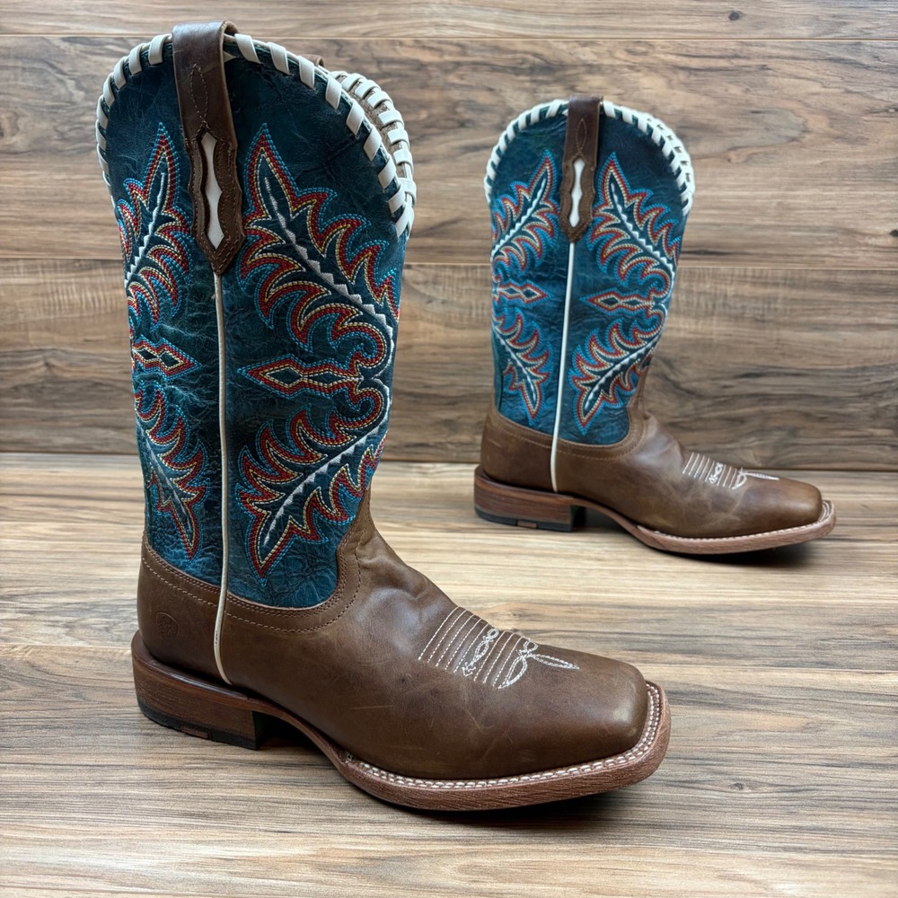 Ariat Eldora Womens 9B Turquoise Square Toe 11" Western Boots 10038279